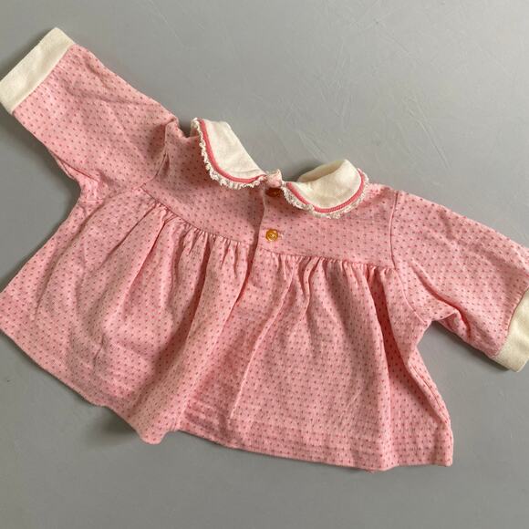 Vintage Lord & Taylor Pink Diamond Textured Peter Pan Collared Top - Picture 7 of 7